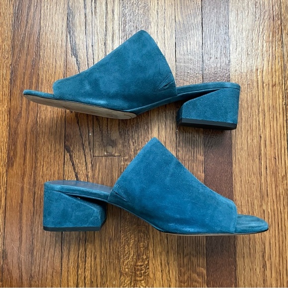 Via Spiga Porter Suede Peep Toe Mule - Picture 4 of 8